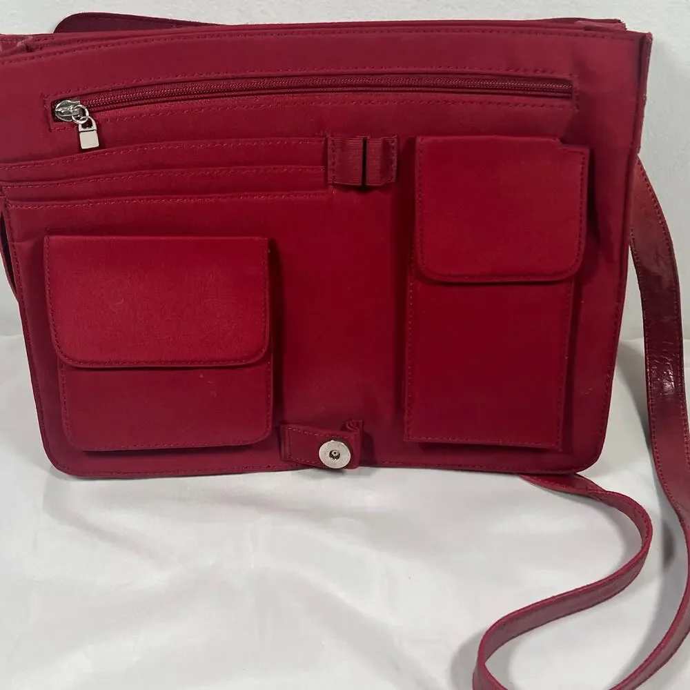 Pelle Studio Wilsons Leather Dark Red Leather Crossbody Travel Office IPad Bag